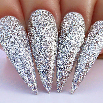 Kiara Sky Gel Nail Polish Duo - 489 Silver Glitter Colors - Sterling