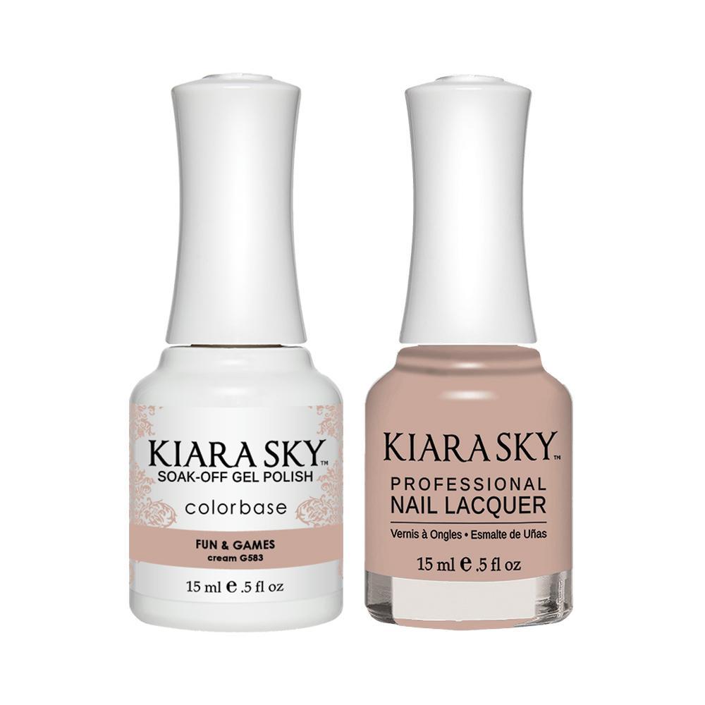 Kiara Sky Gel Nail Polish Duo - 583 Beige Neutral Colors - Fun & Games