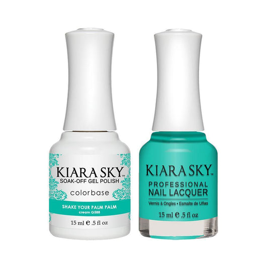 Kiara Sky Gel Nail Polish Duo - 588 Mint Colors - Shake Your Palm Palm