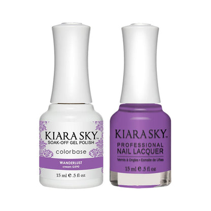 Kiara Sky Gel Nail Polish Duo - 590 Purple Colors - Wanderlust