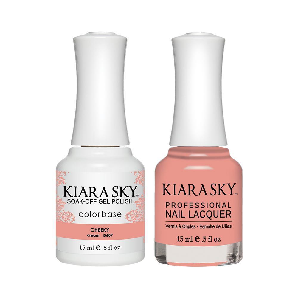 Kiara Sky Gel Nail Polish Duo - 607 Brown Beige Colors - Cheeky