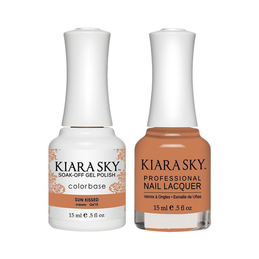 Kiara Sky Gel Nail Polish Duo - 610 Brown Beige Colors - Sun Kissed