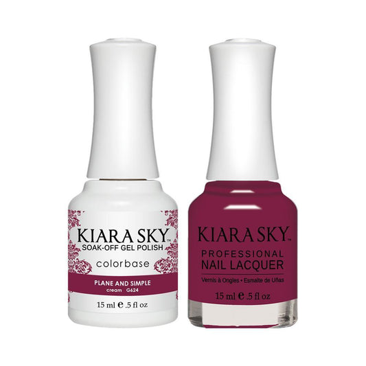 Kiara Sky Gel Nail Polish Duo - 624 Purple Colors - Plane and Simple