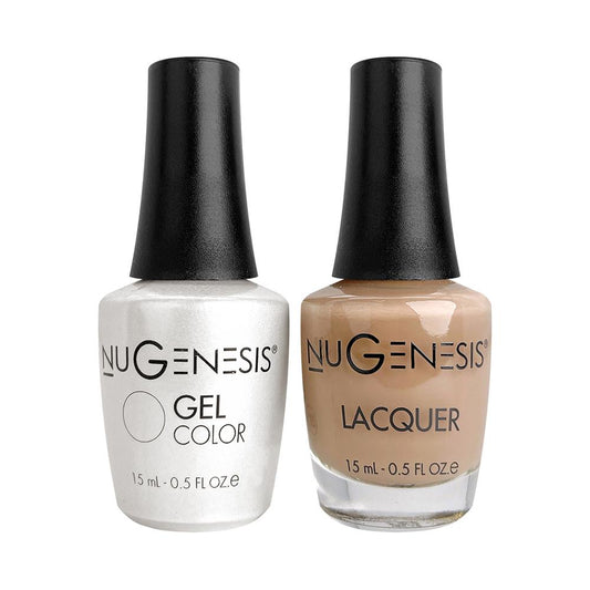 Nugenesis Gel Nail Polish Duo - 001 Beige Neutral Colors - Misty Rose