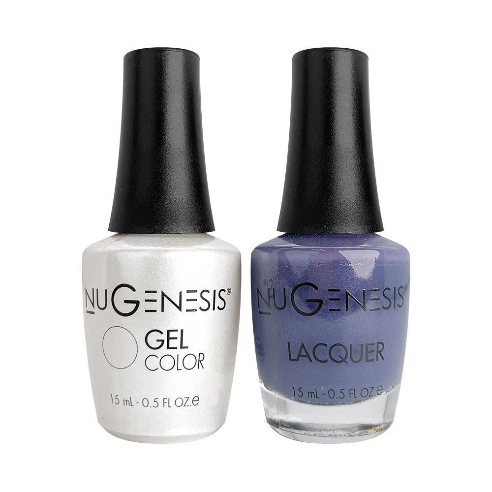 Nugenesis Gel Nail Polish Duo - 034 Blue Glitter Colors - Pacific Blue