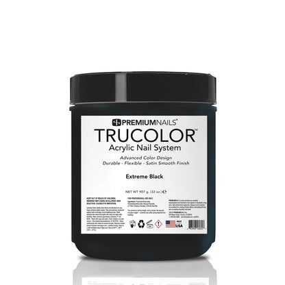 Extreme Black (Opaque/Cover) - TRUCOLOR Nail Sculpting  Powder