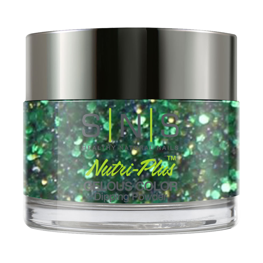 SNS Dipping Powder Nail - HD17 - Green Glitter Colors