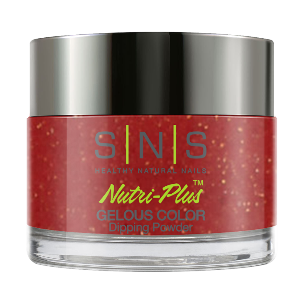 SNS Dipping Powder Nail - HM04 Red Plum - Pink Glitter Colors