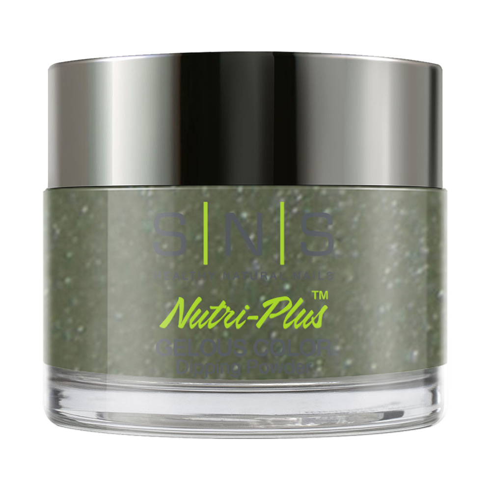 SNS Dipping Powder Nail - HM35 Mashed Peas - Green Glitter Colors